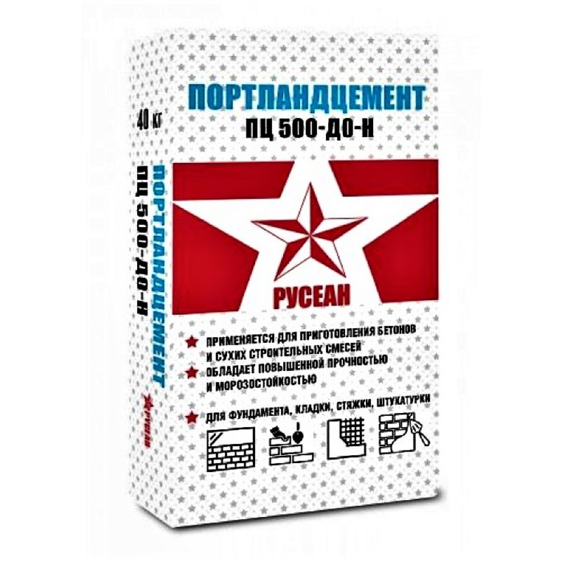 Цемент ПЦ-500-Д0-Н, Русеан, 40 кг